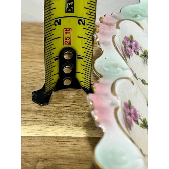 Victorian Pink & Blue Floral Detail w/ Gold Accent Celery Dish Made in Austria ? - Picture 7 of 7